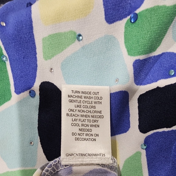 NWT Allison Daley Multicolor Geometric Long Sleeve Top 1X - Picture 6 of 7